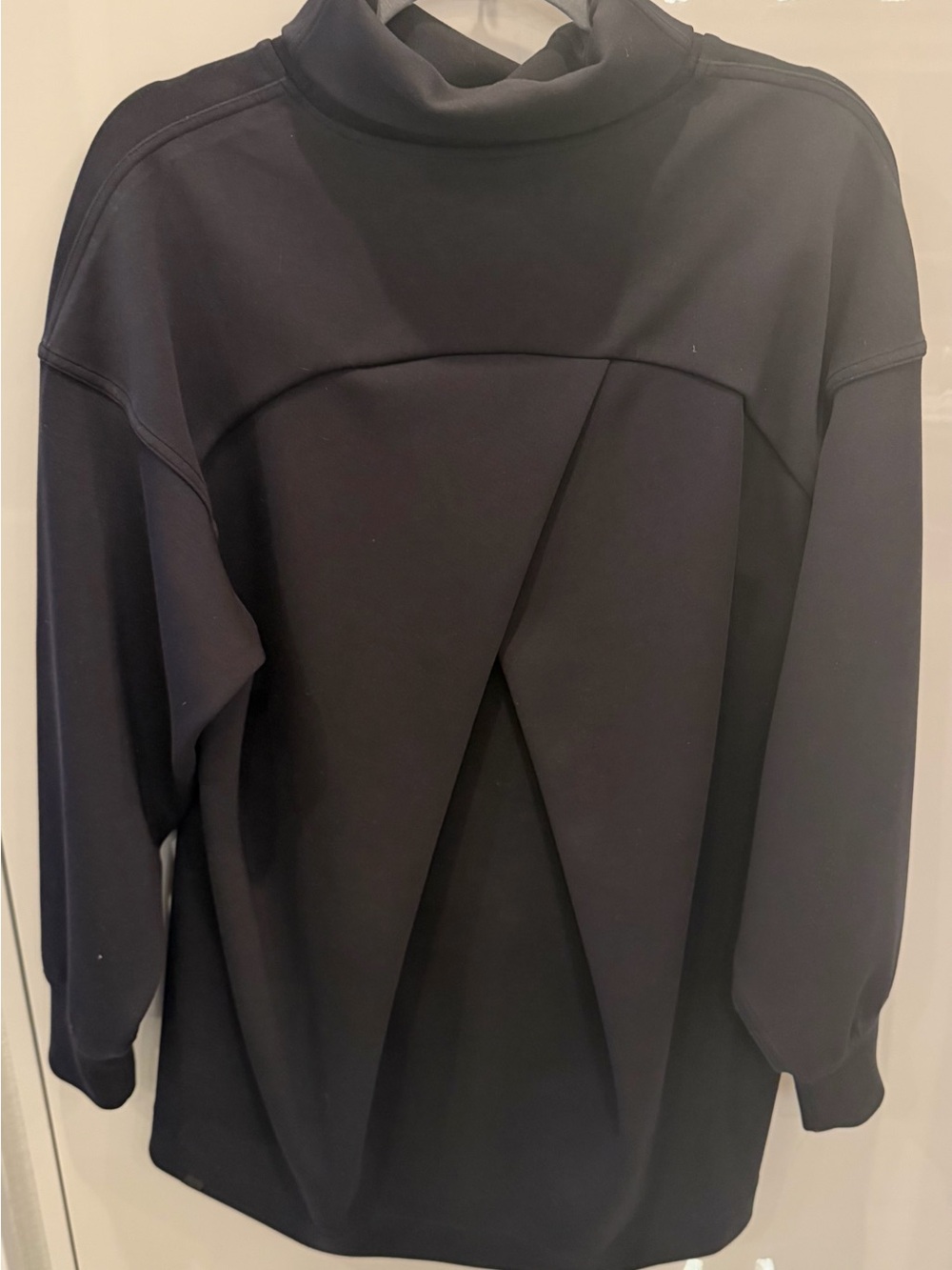 Lululemon Black Funnel Neck Geometric Knit Sweater